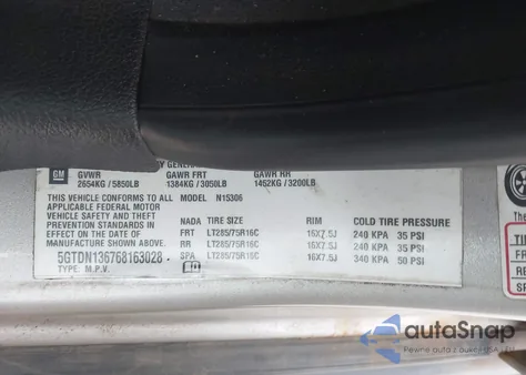 2006 Hummer H3 Suv z USA, uszkodzony, nr VIN 5GTDN136768163028